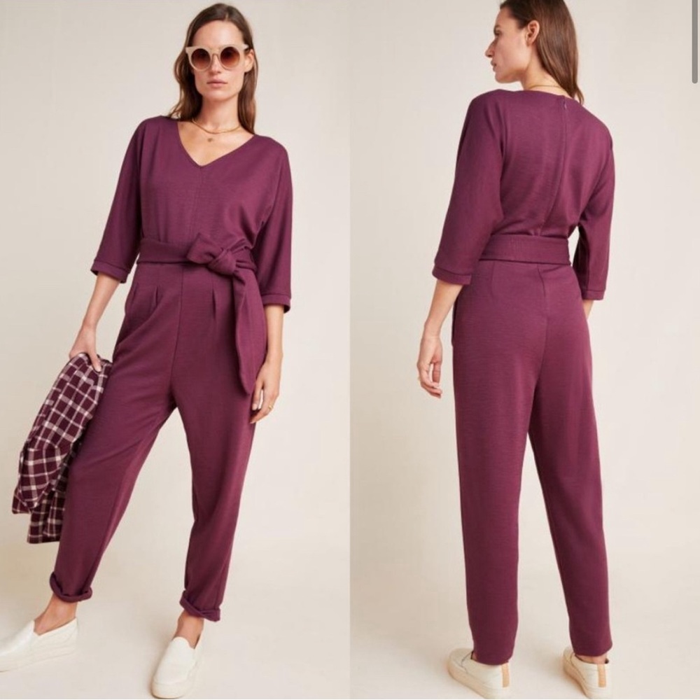 Anthropologie Sutton Pont Jumpsuit Purple Sz XL